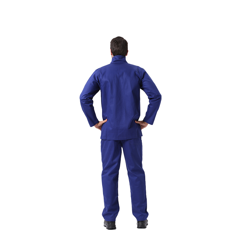 Raxwell 分体防火阻燃工作服套装(含6830上衣和9700裤子)，蓝色，L码，RW4302，1套/袋