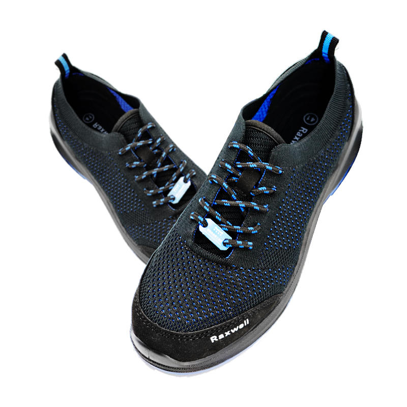 Raxwel 夏季透气型安全鞋，飞织帮面，防砸，防刺穿，防静电， RX-43蓝黑