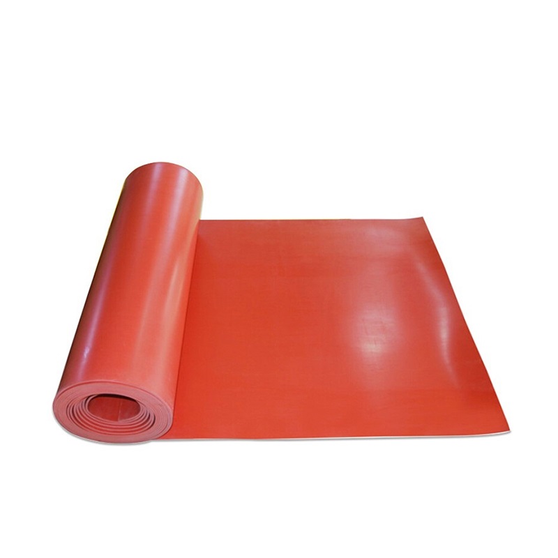 Raxwell  耐高压光面平面绝缘垫  红色  10mm厚，1m宽，1米/卷，35KV