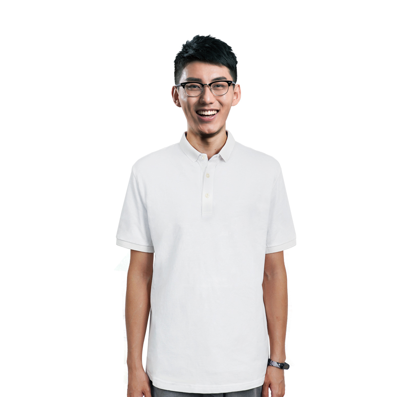Raxwell 纯棉短袖Polo衫，白色，时尚款，L