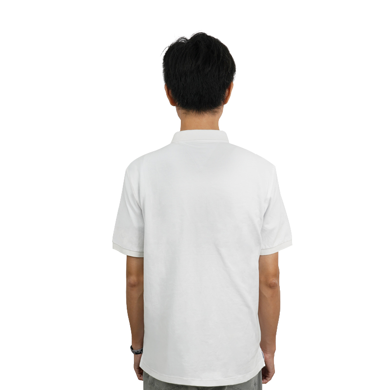 Raxwell 全棉短袖Polo衫，白色，时尚款，L