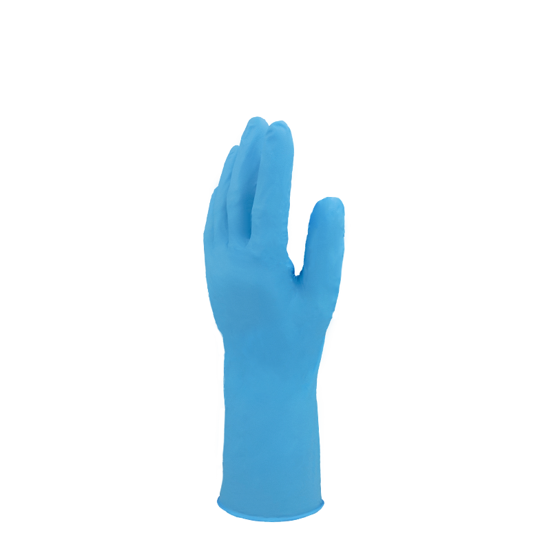 Raxwell 一次性丁腈手套，12寸加长型，无粉，蓝紫色，L码，100只/盒