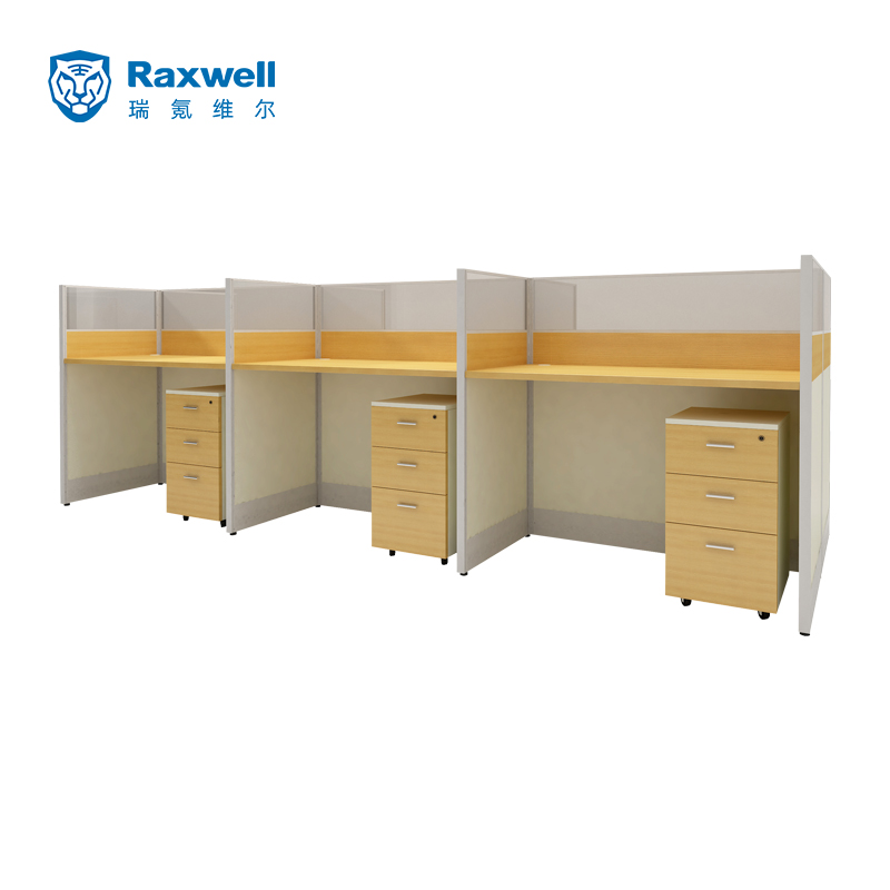 Raxwell屏风工位对坐六人位（含柜)3600*1200*1100mm