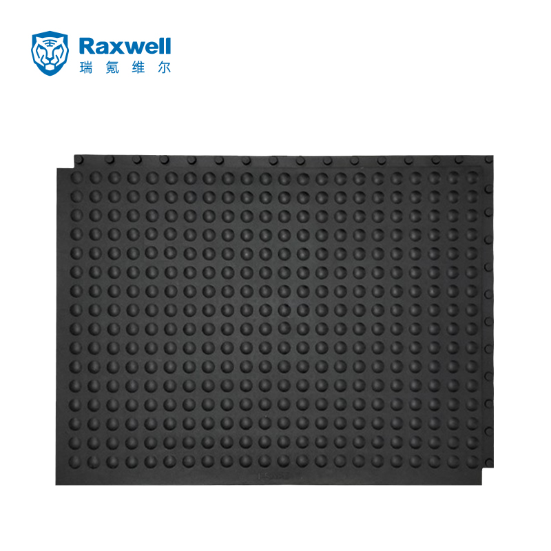 Raxwell  抗疲劳地垫，凸球形橡胶拼接抗疲劳防滑地垫黑色44cm*59cm*14.5mm 单位：片