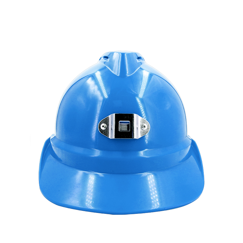 Raxwell 矿工安全帽（蓝色），ABS材质，带透气孔，含矿灯架及线卡