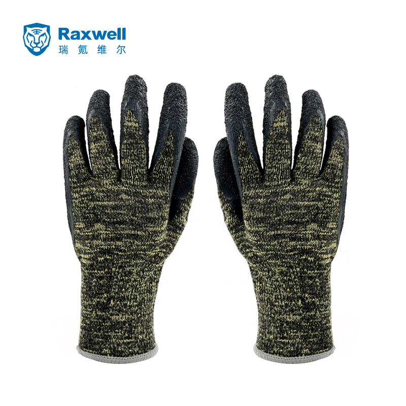 Raxwell 芳纶耐高温防切割手套，耐温250度，4级&Cut LevelF防切割，9"/L，1副/袋，120袋/箱