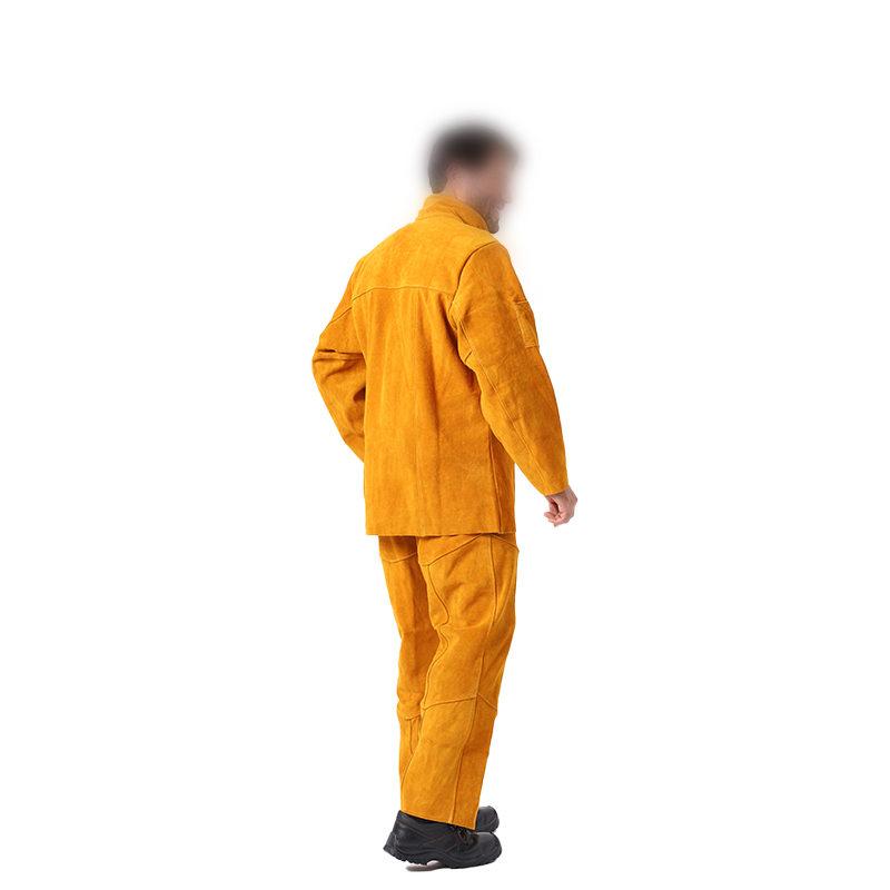 Raxwell 金黄色全皮上身焊服(仅上衣)，L码，RW4321，1件/袋