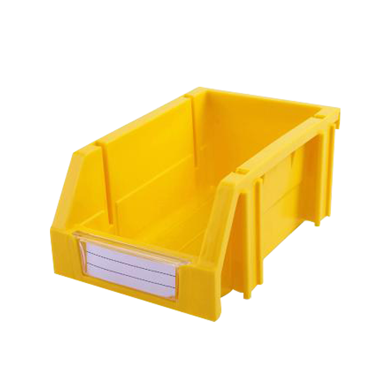Raxwell 组立背挂斜口盒TK001，外尺寸规格D*W*H(mm)：160×100×74，全新料，黄色，24(标签牌1+标签纸1+立柱4)