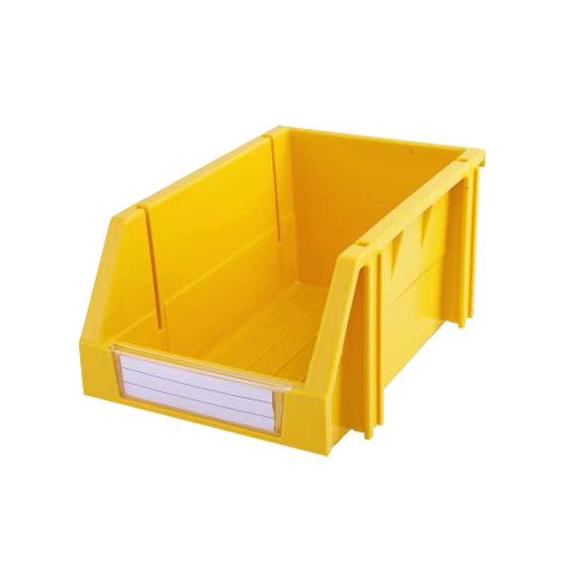 Raxwell 组立背挂斜口盒TK002，外尺寸规格D*W*H(mm)：240×150×124，全新料，黄色，36(标签牌1+标签纸1+立柱4)