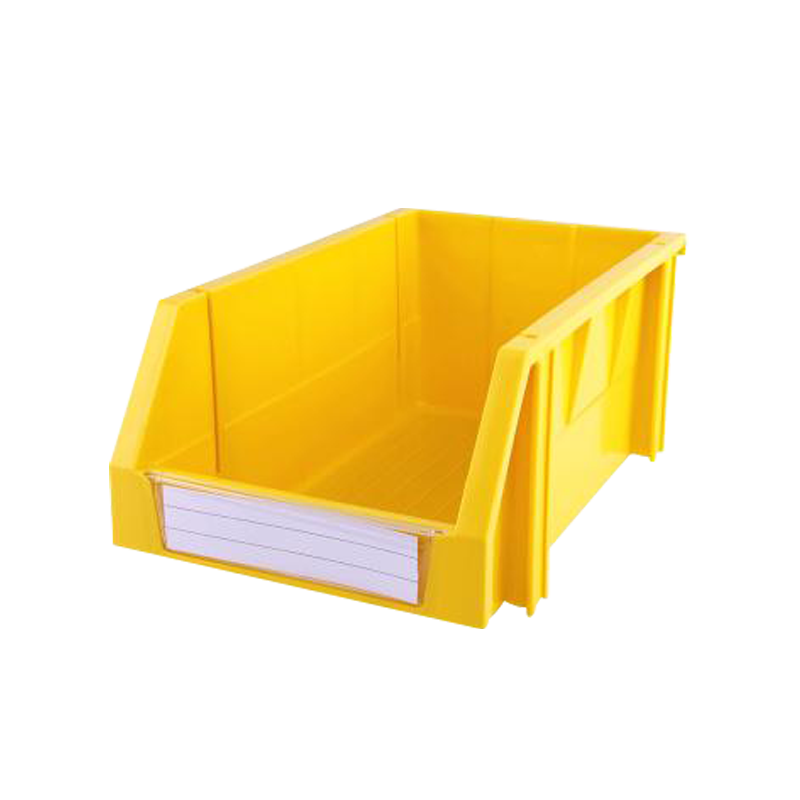 Raxwell 组立背挂斜口盒TK003，外尺寸规格D*W*H(mm)：340×200×155，全新料，黄色，18个/箱(标签牌1+标签纸1+立柱4)