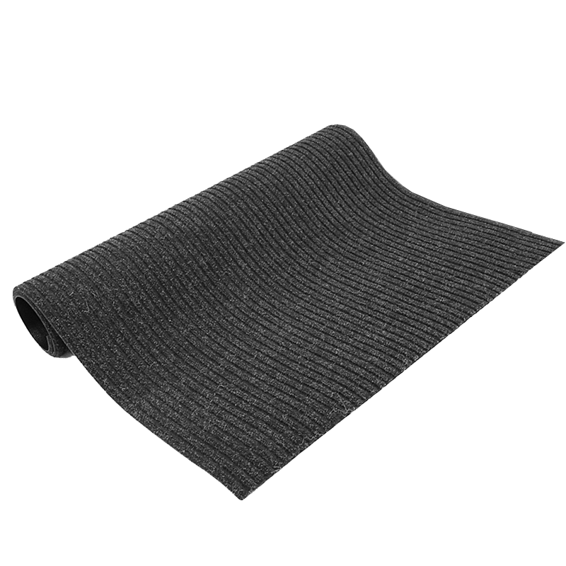 Raxwell  除尘刮沙防滑垫 双条纹复合垫PVC底  1.2m*5m*8mm 灰色  单位：卷