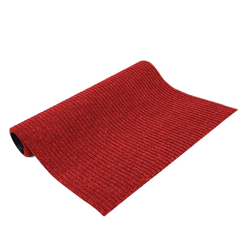 Raxwell  除尘刮沙防滑垫 双条纹复合垫PVC底  1.2m*15m*8mm 红色  单位：卷（售完为止）