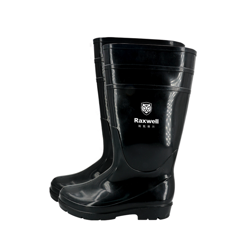 Raxwell PVC高筒雨靴，防水耐油耐酸碱耐腐蚀，39码，RW3203