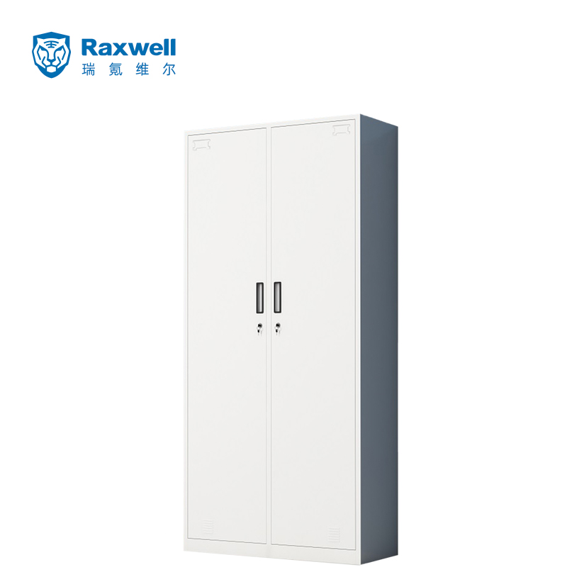 Raxwell两门更衣柜，900宽*500深*1850高，灰白色，钢板厚度为0.8mm