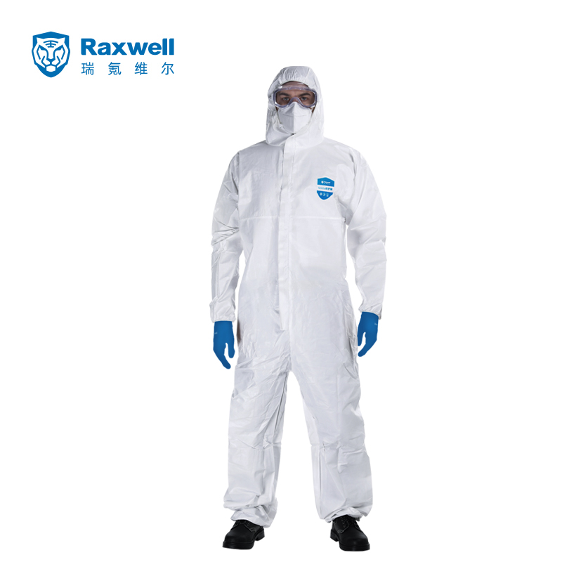 Raxwell SafeClo 轻型化学防护服 欧标5类，覆膜，S码，RW8130，1件/袋