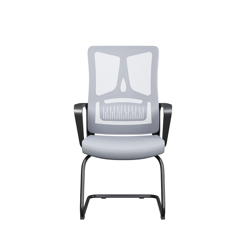 Raxwell 唯恩黑框灰网弓形椅 会议椅  带扶手椅 办公椅 职员椅 钢制脚+网布 560*550*1030 