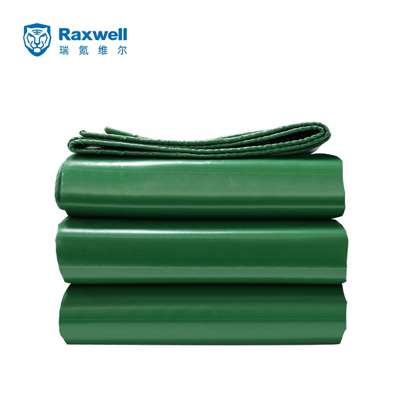 Raxwell 绿色防雨刀刮布，尺寸(m):10*12，厚度:0.35（±0.05）mm，克重:450g/平方