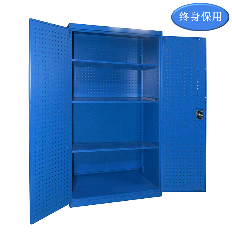 Raxwell 蓝色双开门带挂板板置物柜(三层板)，尺寸(长*宽*高mm)：1000*600*1800