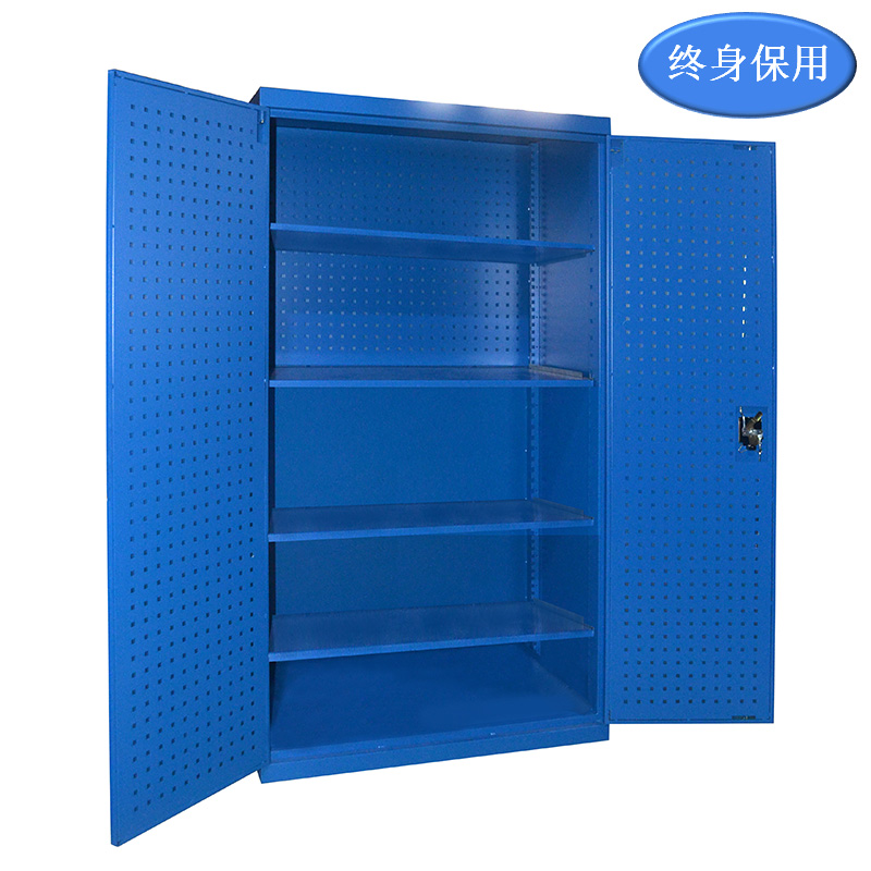 Raxwell 蓝色双开门带挂板置物柜(四层板)，尺寸(长*宽*高mm)：1000*600*1800