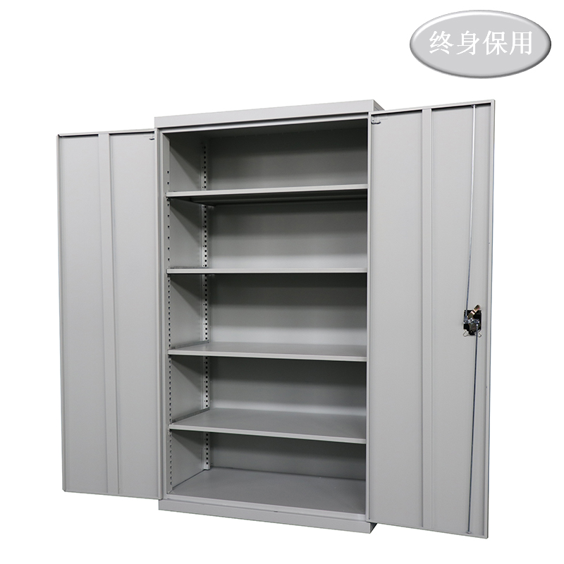 Raxwell 灰色双开门置物柜（四层板)，尺寸(长*宽*高mm):1000*500*1800