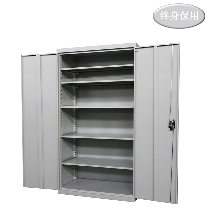 Raxwell 灰色双开门置物柜（五层板)，尺寸(长*宽*高mm):1000*500*1800