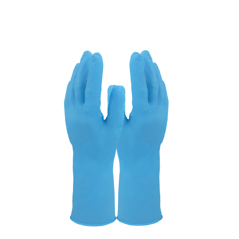 Raxwell 一次性丁腈手套，12寸加长型，无粉，蓝紫色，L码，RW2631，100只/盒
