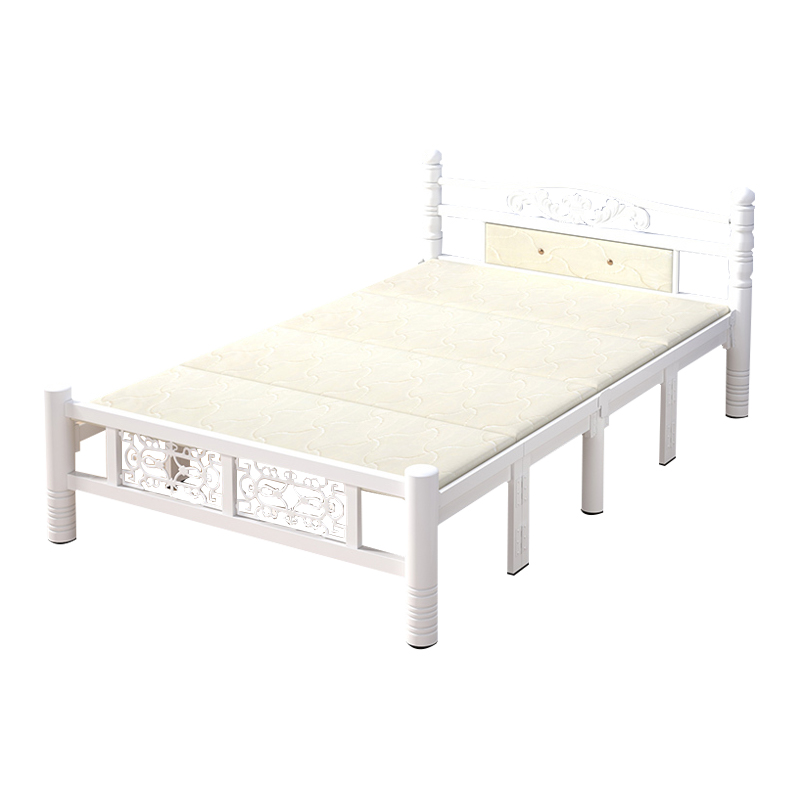 Raxwell折叠床午休简易行军床，罗马柱 白色 1.5米宽 （免安装）
