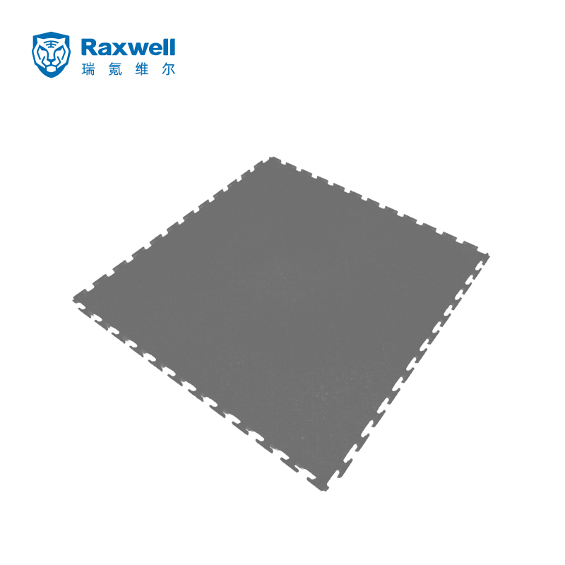 Raxwell耐磨型工业地板砖 拼块垫 树皮纹 厚度6.5mm 灰色