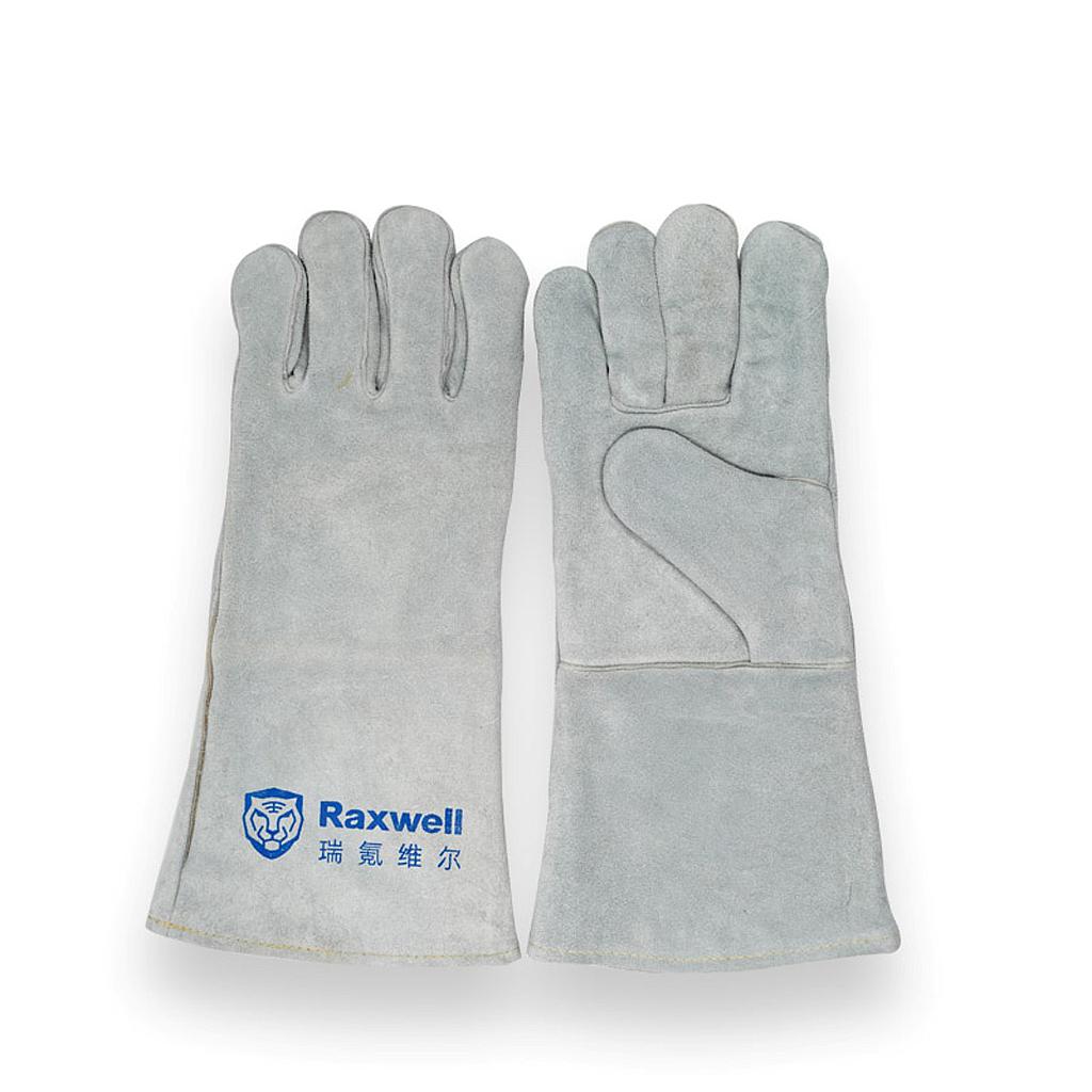 Raxwell 标准款牛皮焊接手套，灰色全衬，RW4101，12副/袋