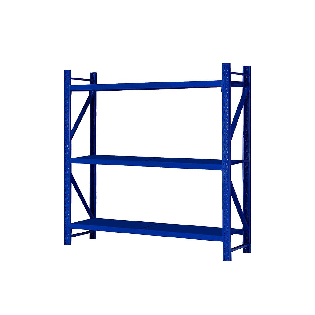 Raxwell层板货架，3层，200kg，尺寸(长*宽*高mm)：1200*500*2000，蓝色
