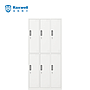Raxwell六门更衣柜，900宽*500深*1850高，灰白色，钢板厚度为0.8mm