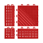 Raxwell  镂空除尘防滑刮雪垫 三合一拼块式(36片含边角)  0.75m*1.5m*2.5cm 红色  单位：套
